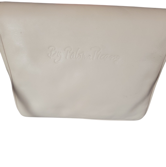 Paloma Picasso Vintage Cream/Off White Flap Closure Leather Clutch Crossbody Bag - Picture 6 of 8